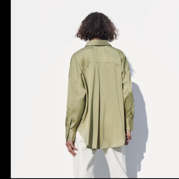 STRIPED SATIN SHIRT - Picture 4 of 7